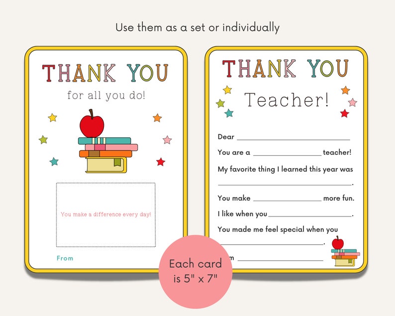 Thanks Section Teacher Gift Card Holder, Teacher Appreciation Printable, All About My ...