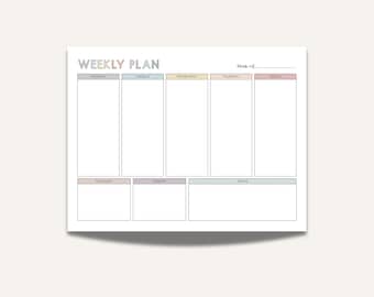 Afdrukbare weekplanner, weekschema voor kinderen, wekelijkse planner takenlijst, familie, schema sjabloon leraar, weekkalender voor koelkast