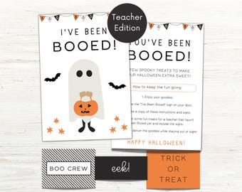 Teacher You've Been Booed Printable Halloween Kit, Classroom Boo Kit, You've Been Booed Door Hanger, I've Been Booed Game, Halloween Boo Kit