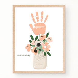 Mother&#39;s Day Handprint Craft, Handprint Art for Mom, Handprint Craft Grandma, Mothers Day Keepsake Gift, Printable Mother Day Craft for Kids