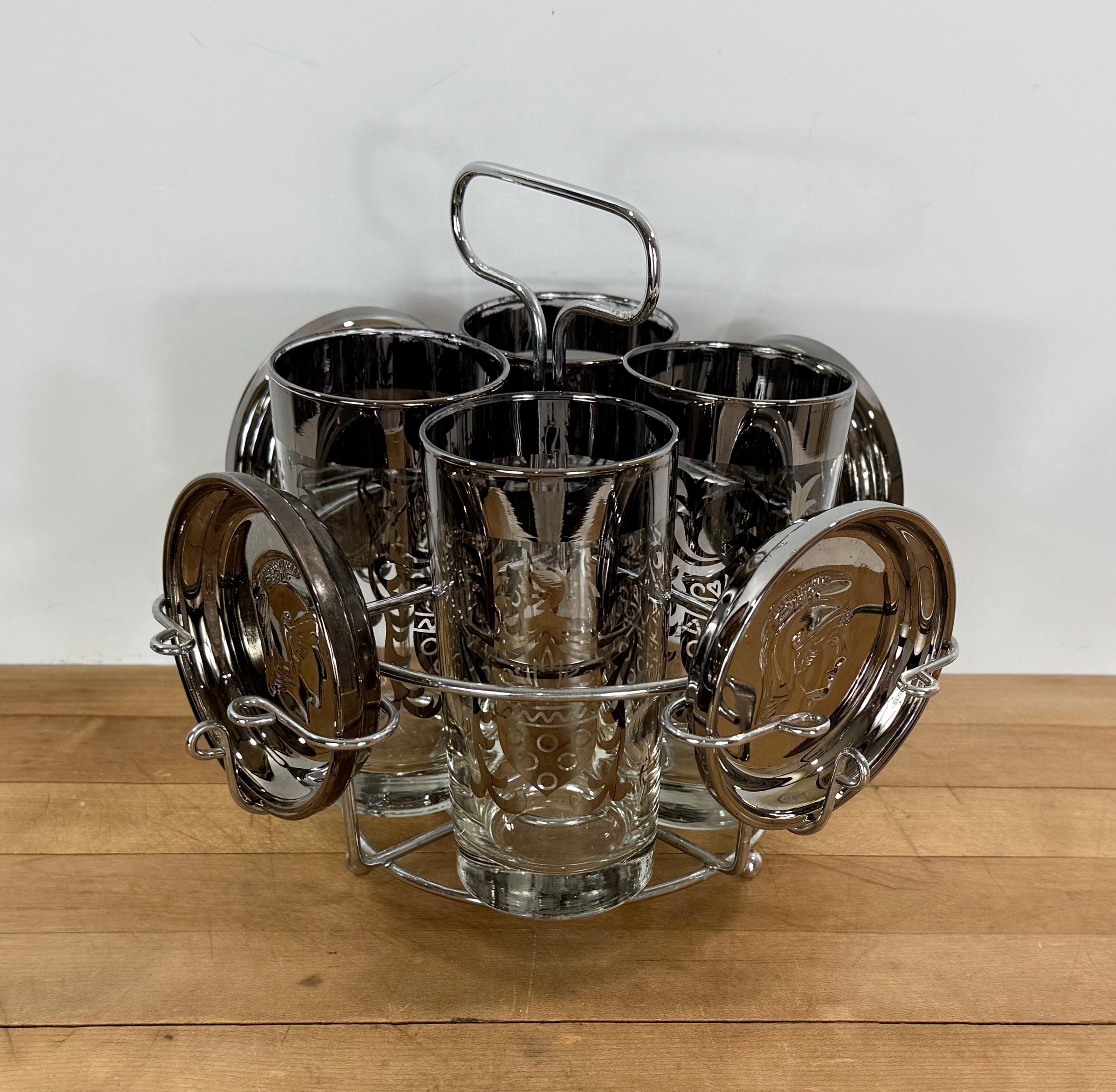 Vintage Glassware With Carrier - Etsy