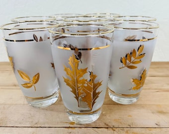 Libbey Golden Foliage Cocktail Glasses, Set of 8, All Included