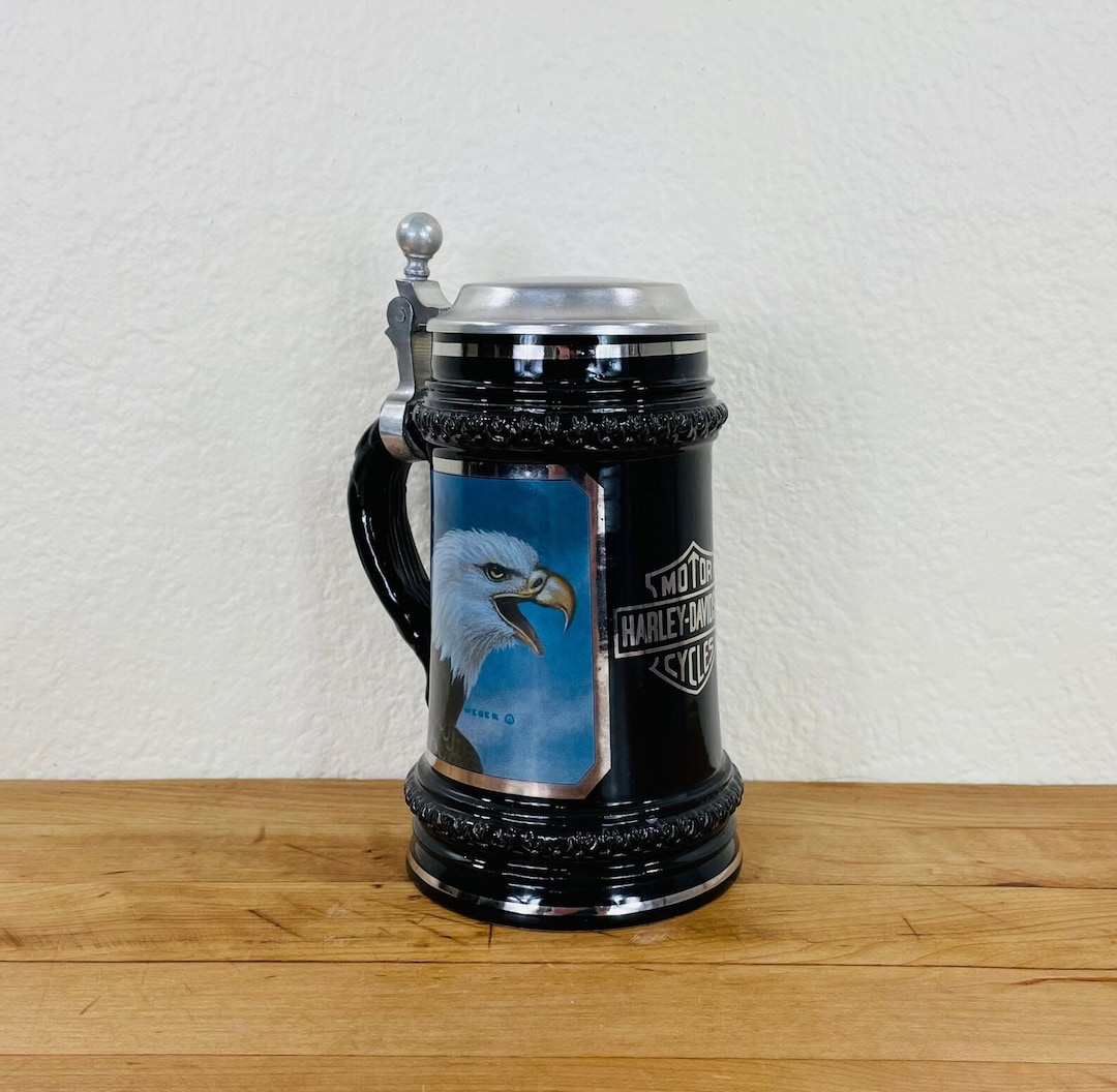 Harley Davidson Beer Stein With Pewter Lid by Thewalt Beer Etsy