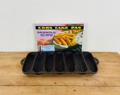Vintage Unmarked Griswold 273 Early American Corn Cake Pan in Original Paper Wrapping