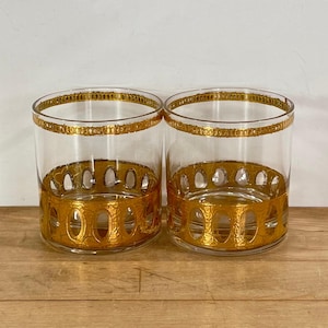 Culver 22K Gold Antigua Old Fashioned Glasses - Set of 2