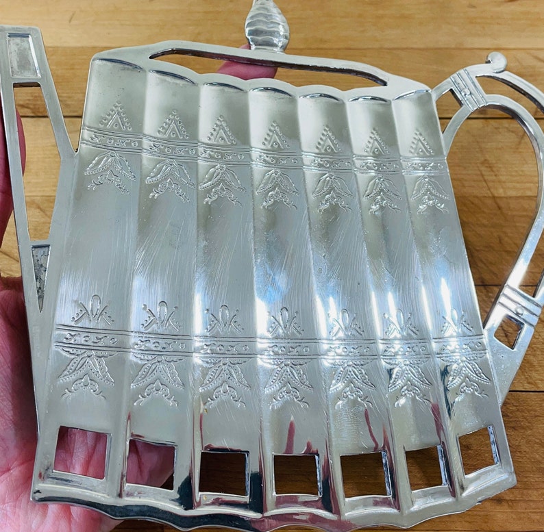 1992 Godinger Silver Art Silver Plate Tea Pot Shaped Trivet Etsy