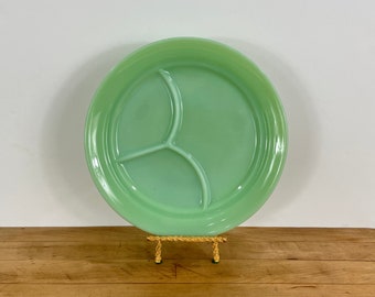 Fire-King Jadeite/Jadite 9 3/4" Grill Plate/Divided 3 Section Plate