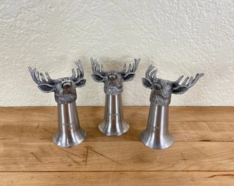 Jägermeister  Pewter Stag head Shot Glasses/Stirrup Cups - Set of 3, All Included