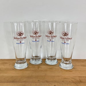 Julius Echter Pilsner / Beer Glasses, Hefe-Weissbier 0.5L Pilsner Beer 9&quot; Tall Glasses by Rastal - Set of 4, All Included