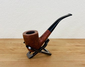 Vintage Unbranded Briar Bent Dublin Estate Pipe, Black Stem, Unmarked, Unknown Manufacturer