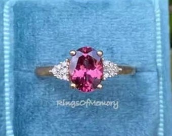 Pink Tourmaline Ring Oval Pink Tourmaline Engagement Ring Sterling Silver Ring Vintage Ring Dainty Ring Wedding Anniversary Gift For Women