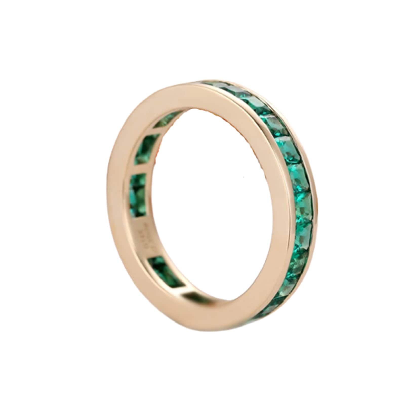 Emerald Wedding Band, 14k Gold Band, Emerald Full Eternity Band, May ...