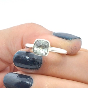 Amethyst Wedding Ring, 925 Sterling Silver Ring, Green Amethyst Ring, February Birthstone Ring, Promise Ring, Statement Ring, Gift For Her