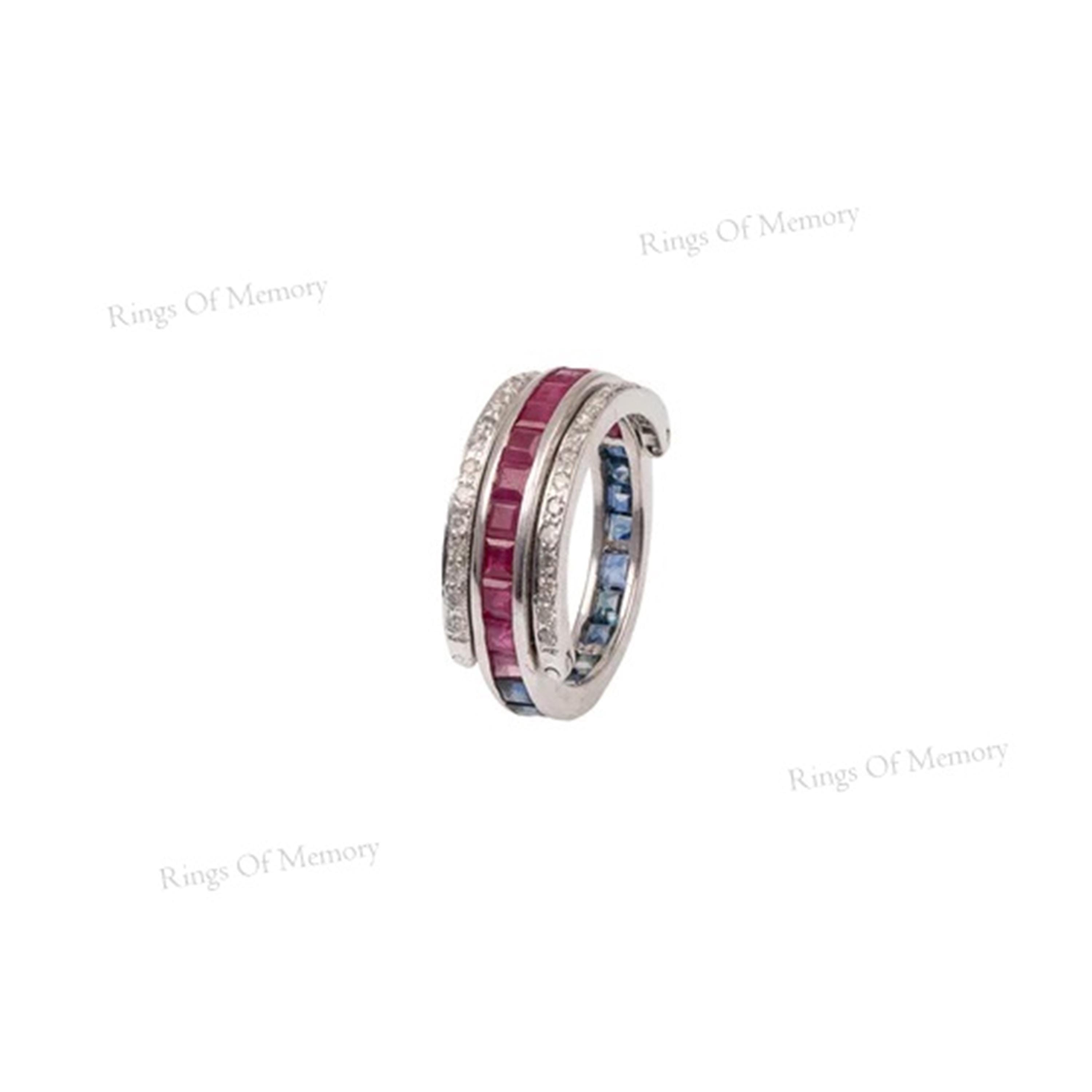Convertible Ruby Sapphire Ring Convertible Ring, Multi-stone Flip Ring ...