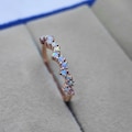 Opal Ring, Vintage Opal Band, Opal Wedding Band, 14k Rose Gold Opal Ring, Dainty Opal Ring, October Birthstone Ring, Matching Band