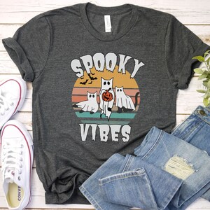 Halloween Cat Shirt | Black Cat T-Shirt | Pumpkin Shirt | halloween cats tee | Ghost Cat Shirt | Cat Lover Shirt | Cat Lover Gift spooky cat