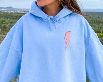 Preppy lightning bolt Hoodie with Lighting bolts, Aesthetic sweatshirt pink and blue, preppy clothing hoodie Sweater, preppy hoodie shirt
