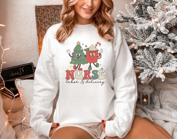 Labor and Delivery Christmas Nurse crew shirt, Delivery Nurse staff tee, L&D Nurse Gift, Baby Nurse, Nursing Shirt, school gift