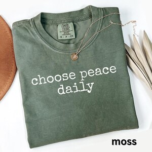 Choose Peace Daily Graphic Tee, Inspirational Quote Shirt, Casual Motivational T-shirt, Gift for Friends, Positive Message Top