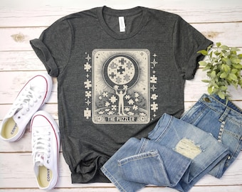 The Puzzler Tarot Shirt, Puzzle Lover Gift Puzzle T-Shirt, Puzzle addict gift, Puzzle Piece Shirt Jigsaw Puzzle Shirt, Puzzle T-Shirt
