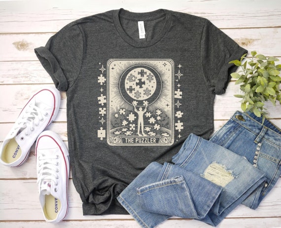 The Puzzler Tarot Shirt, Puzzle Lover Gift Puzzle T-Shirt, Puzzle addict gift, Puzzle Piece Shirt Jigsaw Puzzle Shirt, Puzzle T-Shirt
