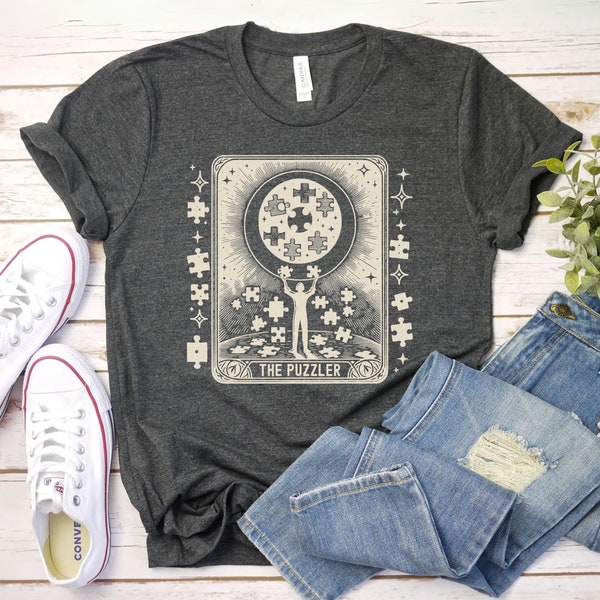 The Puzzler Tarot Shirt, Puzzle Lover Gift Puzzle T-Shirt, Puzzle addict gift, Puzzle Piece Shirt Jigsaw Puzzle Shirt, Puzzle T-Shirt