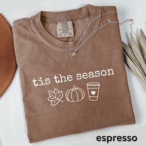 Comfort Colors Tis the Season T-Shirt, Fall Season Tee, Pumpkin Spice Shirt, Autumn Vibes Top, Cute Fall T Shirt, Thanksgiving Gift