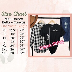 the size chart for a shirt hanging on a rack
