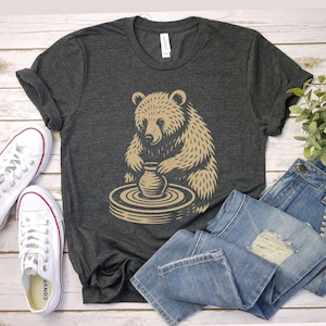 pottery t-shirt bear tee-shirt pottery gifts pottery artist gift pottery gift ceramics gift ceramic artist pottery lover