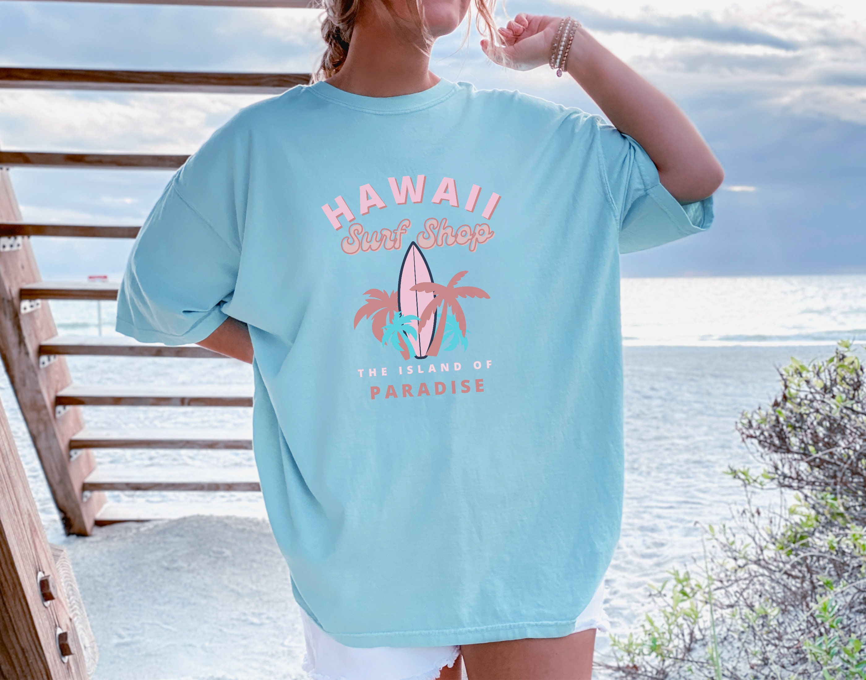 Surf Hawaii Lightning Bolt Preppy T-shirt Preppy Trendy - Etsy