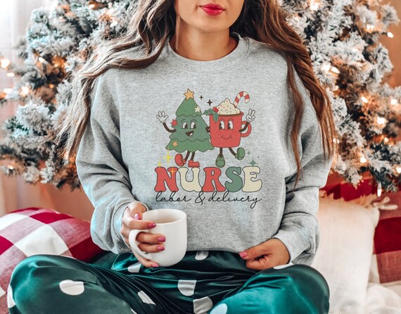Labor and Delivery Christmas Nurse crew shirt, Delivery Nurse staff tee, L&D Nurse Gift, Baby Nurse, Nursing Shirt, school gift
