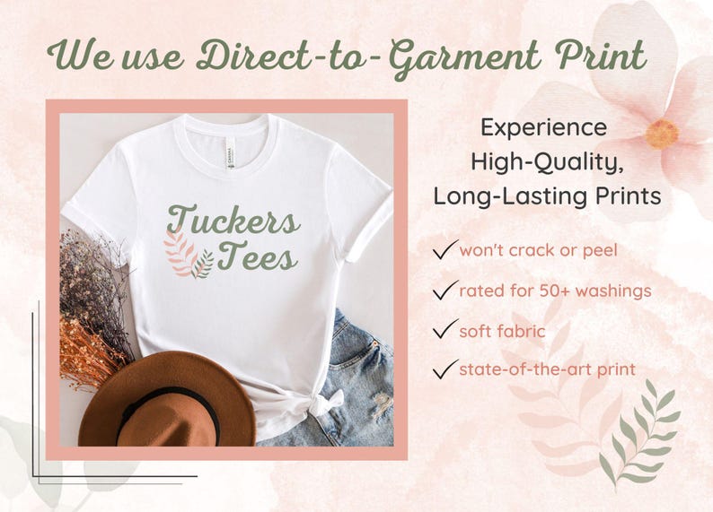 a t - shirt with the words, we are direct to garment print experience high