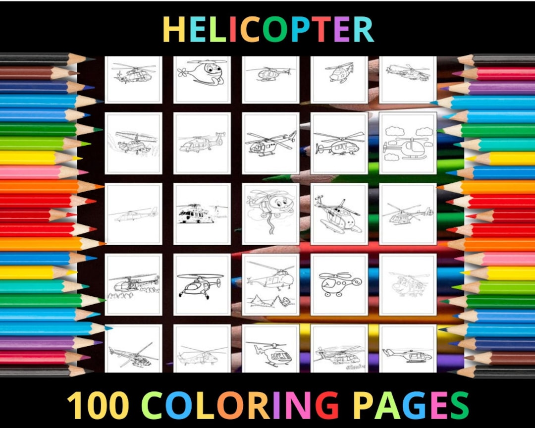 Printable Helicopter Coloring Pages for Kids and Adults 100 Pages