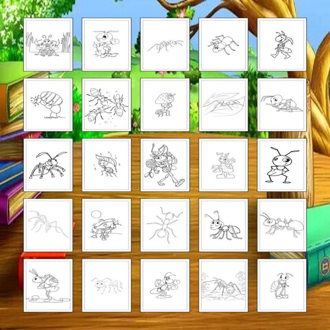 Printable Ants Coloring Pages for Kids Adults 50 Pages Instant