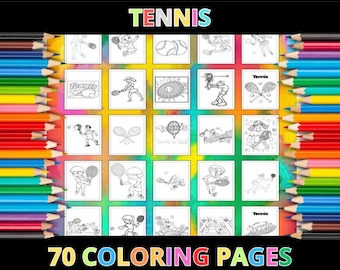 Printable Tennis Coloring Pages for Kids & Adults | 70 Pages | Instant Digital Download PDF | Fun Tennis Coloring Sheets Collection