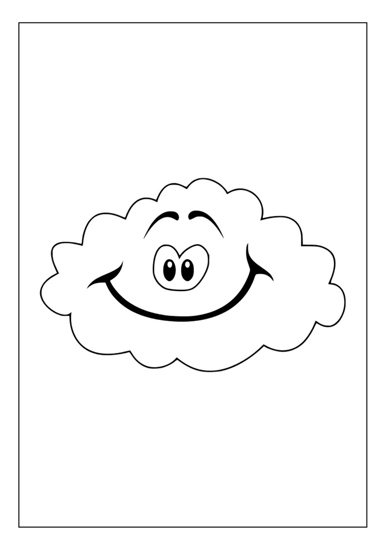 Printable Cloud Coloring Pages for Kids and Adults 70 Pages Instant ...