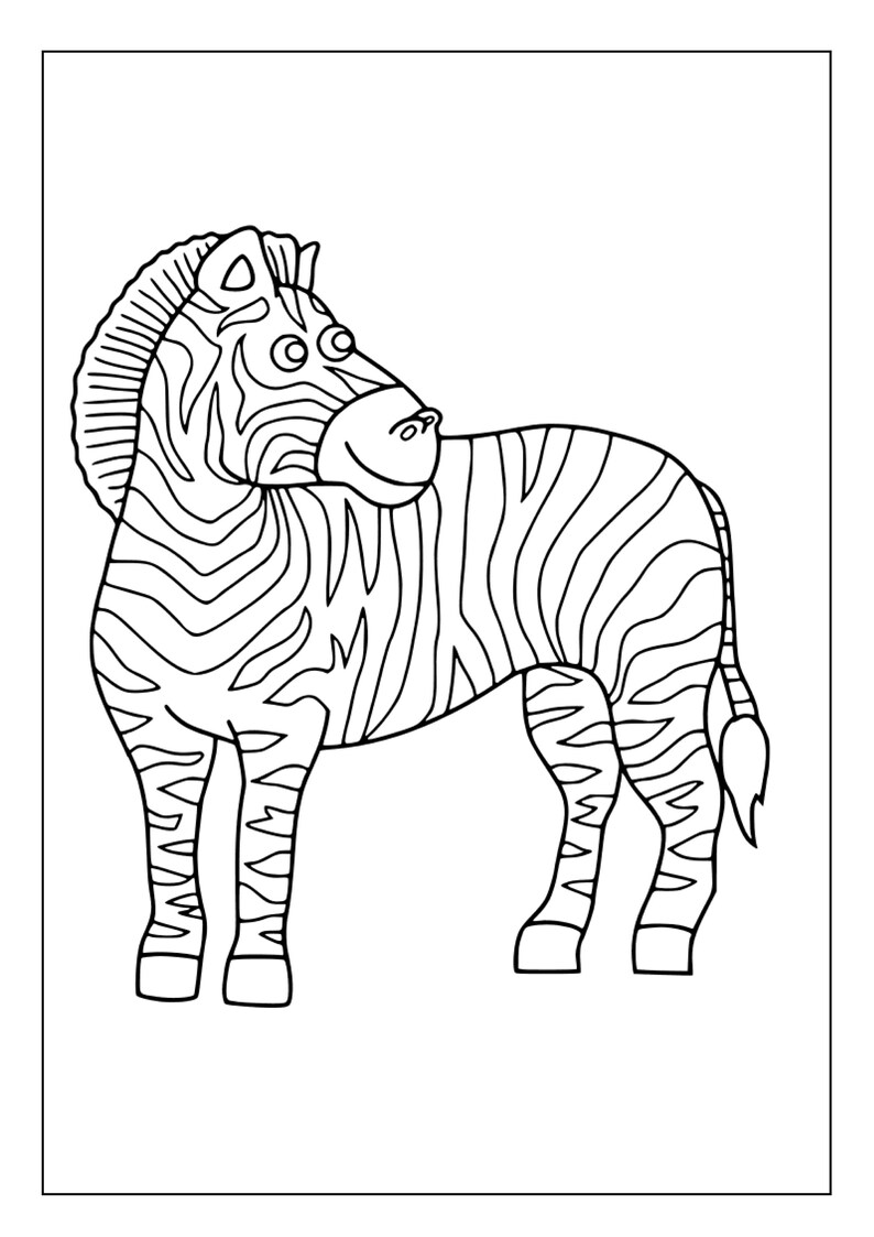 Printable Zebra Coloring Pages for Kids & Adults 35 Pages Instant