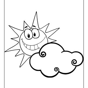Printable Cloud Coloring Pages for Kids and Adults | 70 Pages | Instant ...