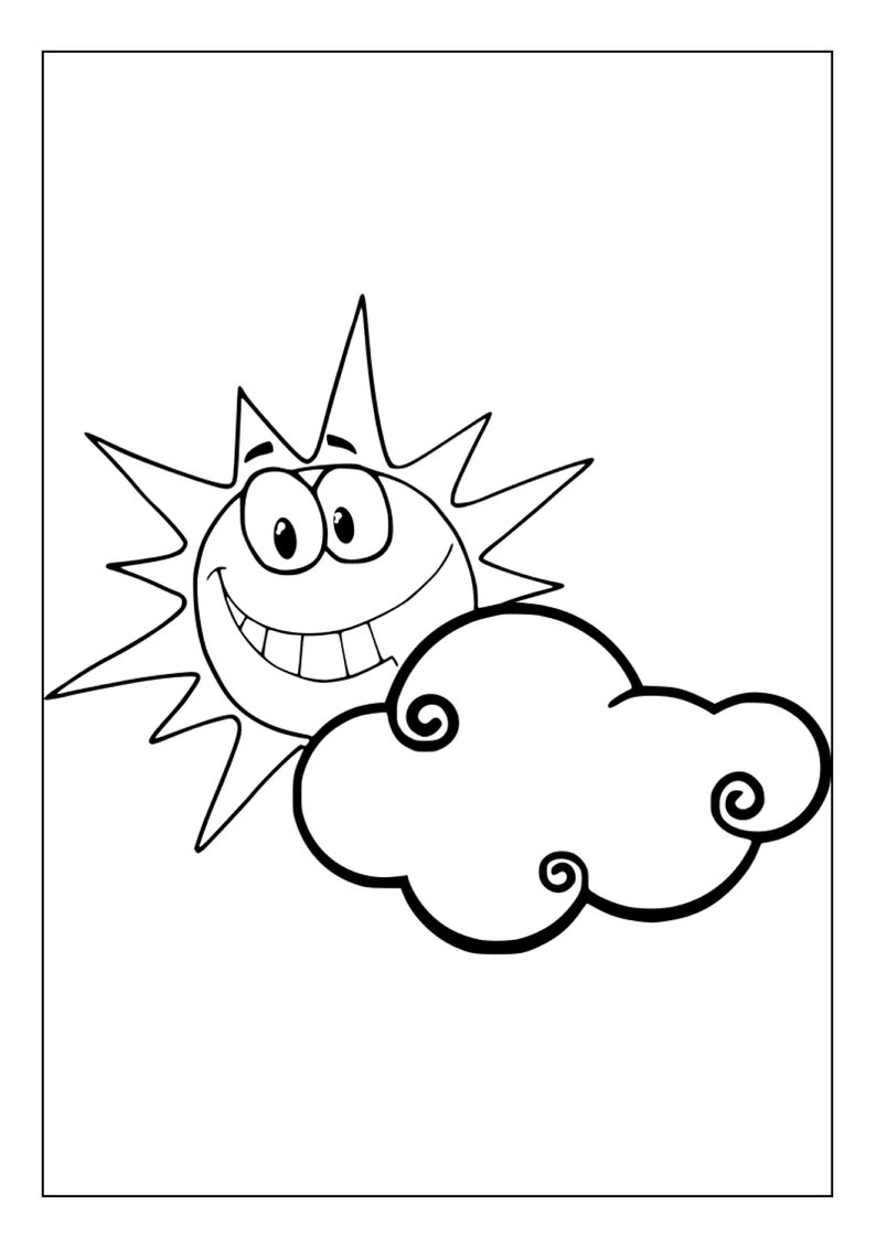 Printable Cloud Coloring Pages for Kids and Adults | 70 Pages | Instant ...