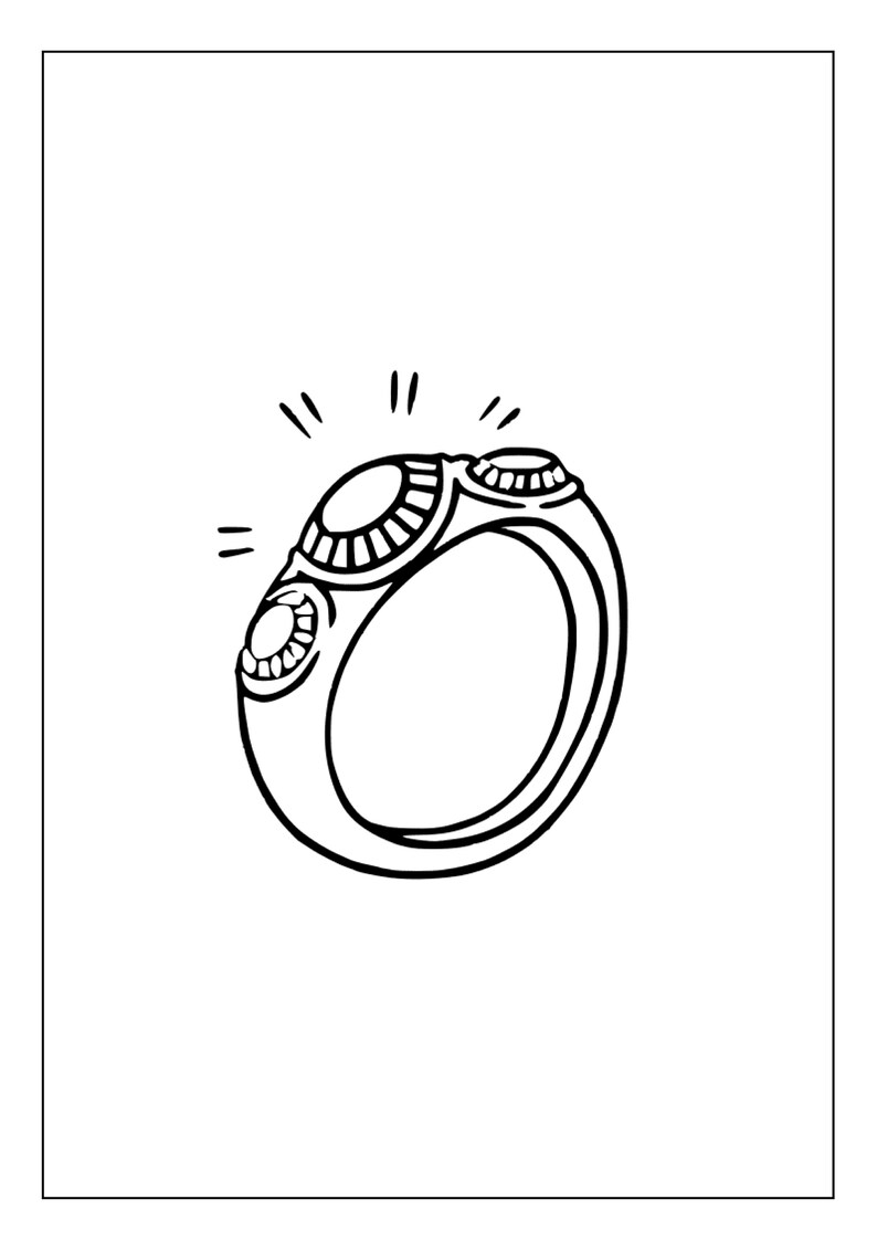 Printable Ring Coloring Pages for Kids & Adults | 25 Pages | Instant ...