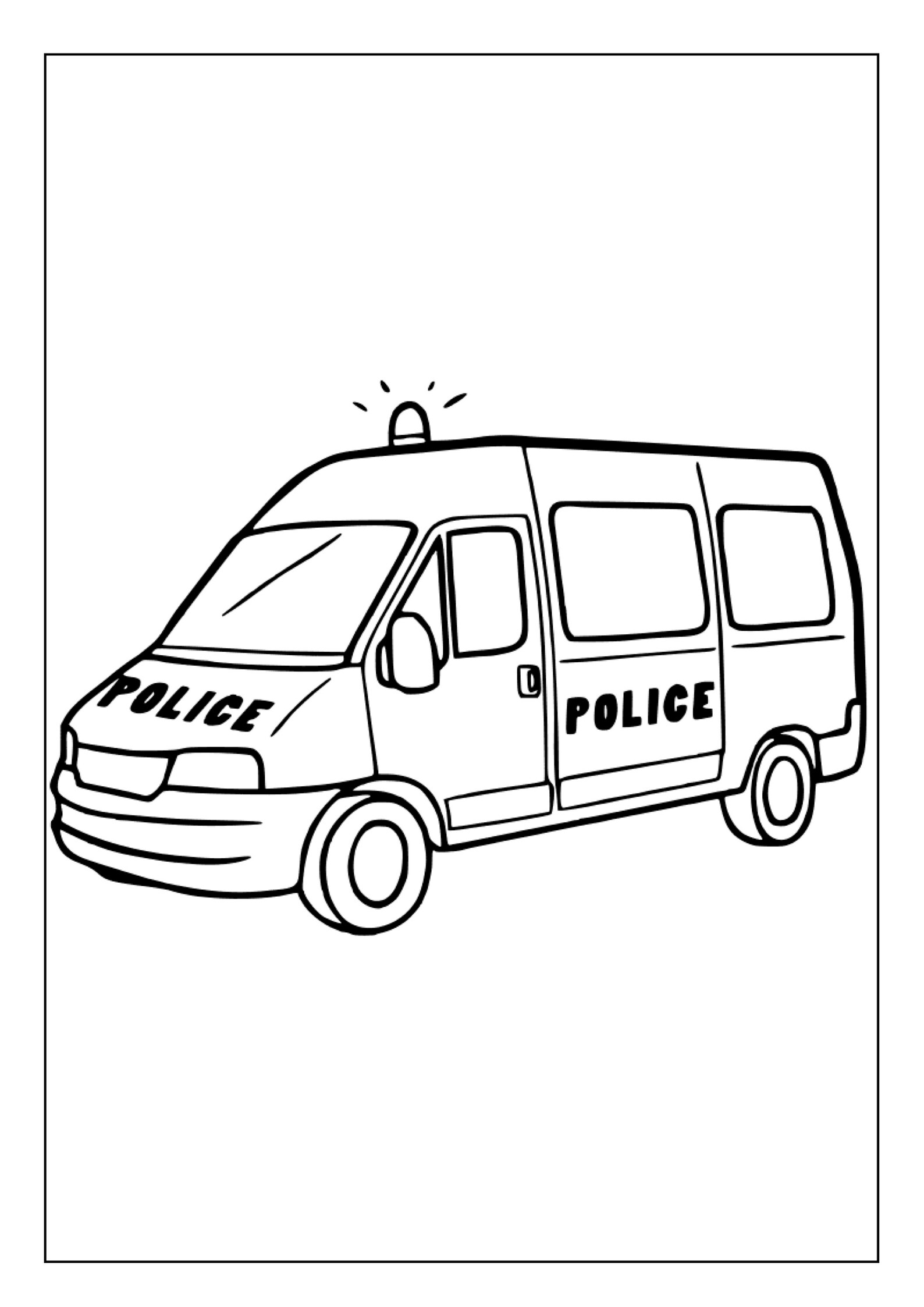 Printable Police Car Coloring Pages for Kids and Adults | 30 Pages
