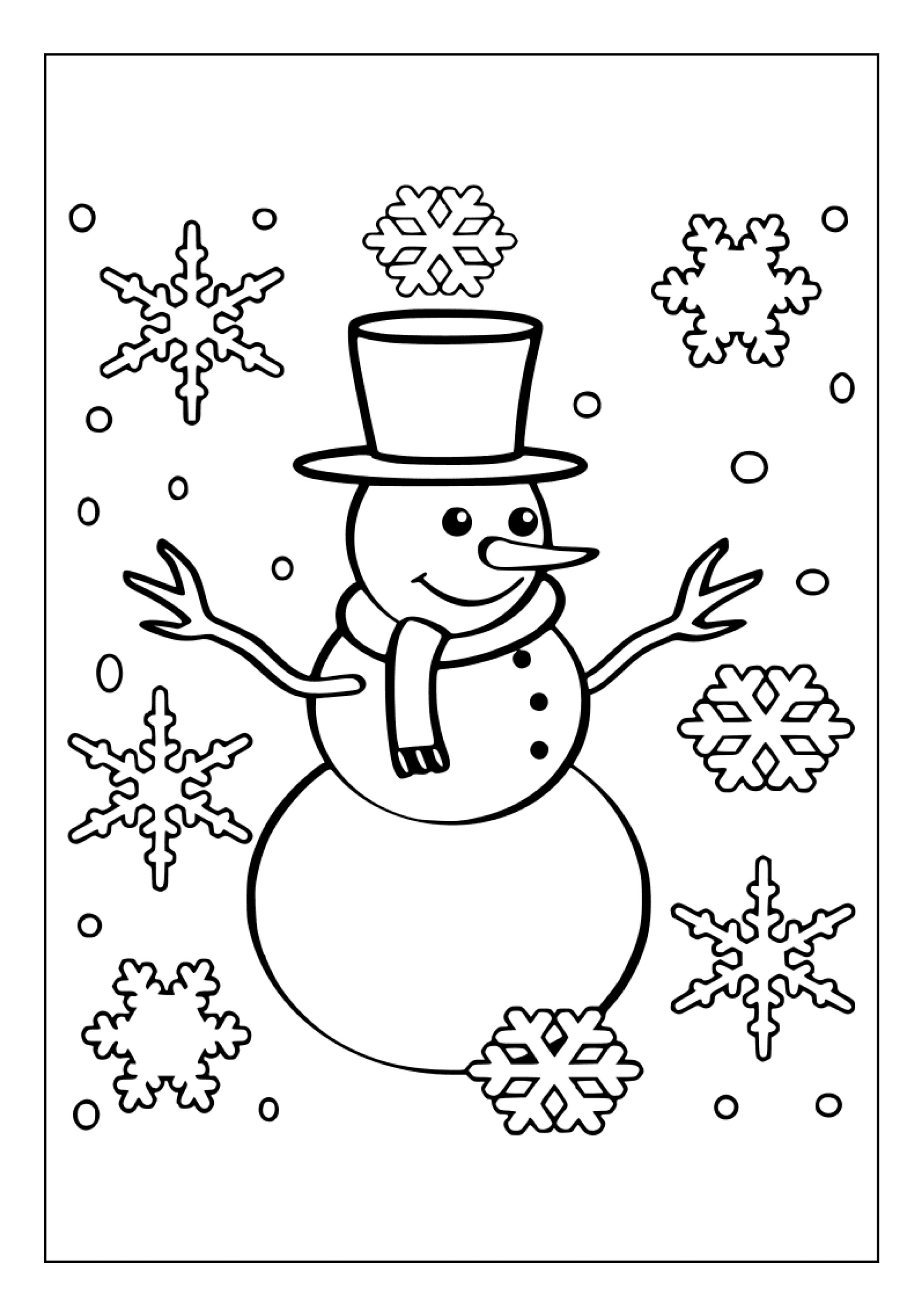 Printable Snowman Coloring Pages for Kids and Adults 90 - Etsy
