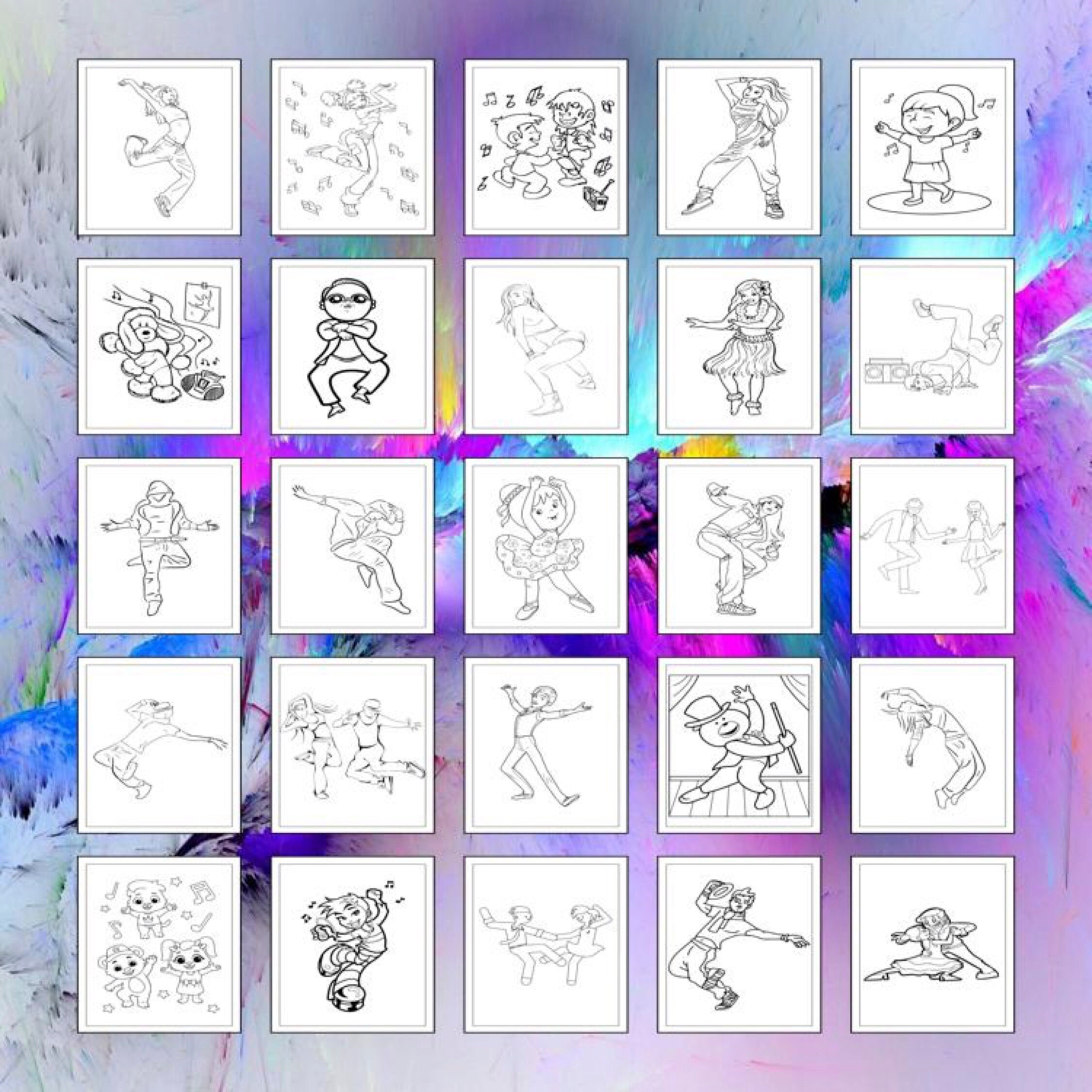 Printable Dancer Coloring Pages for Kids & Adults | 30 Pages | Instant