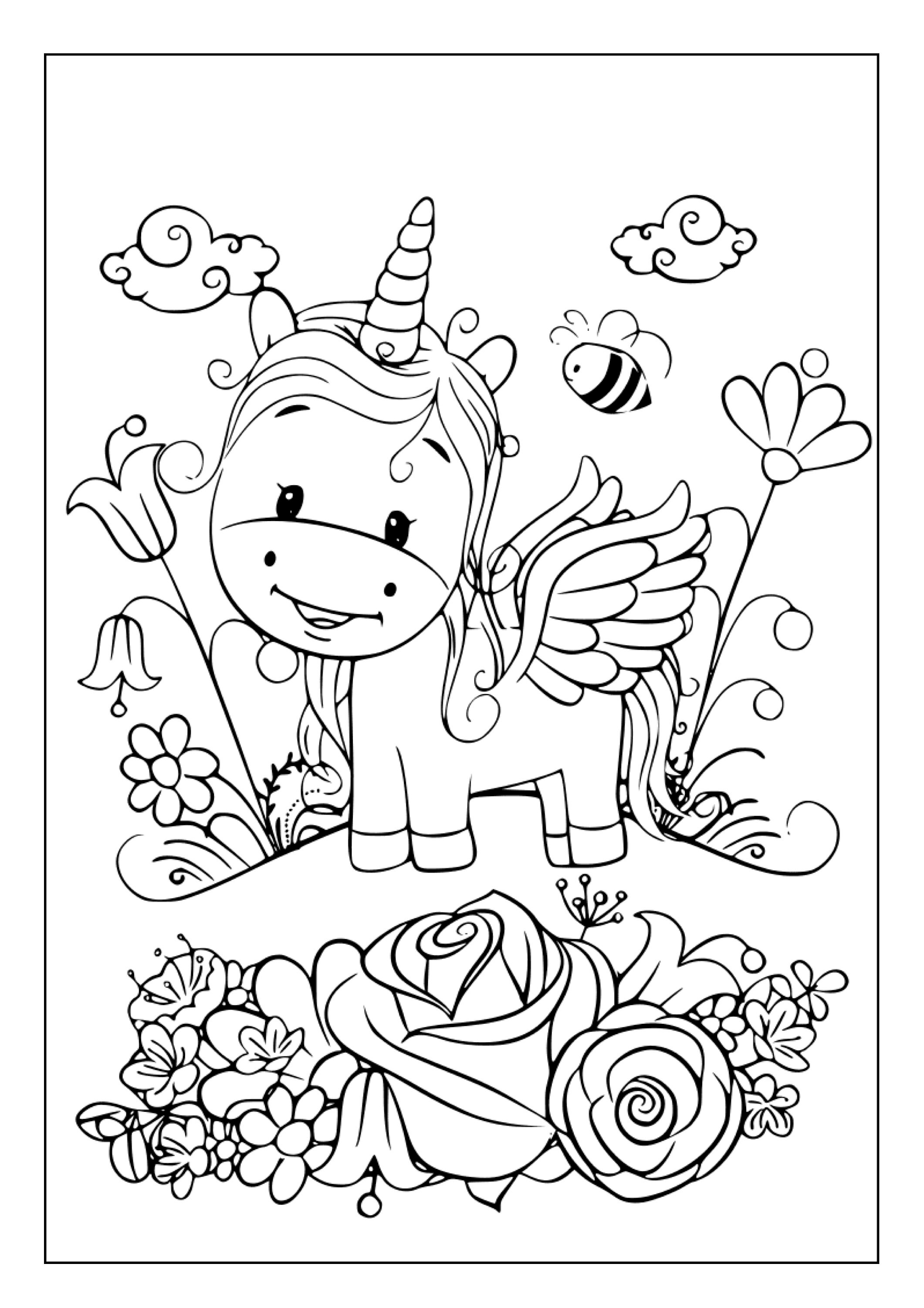 Printable Baby Unicorn Coloring Pages for Kids and Adults | 90 Pages ...