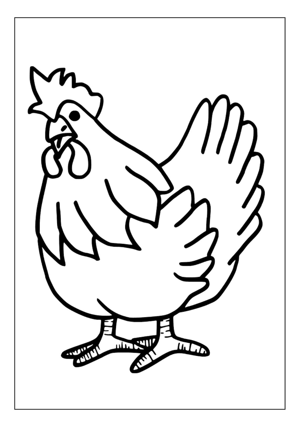 Printable Hen Coloring Pages for Kids & Adults 35 Pages - Etsy