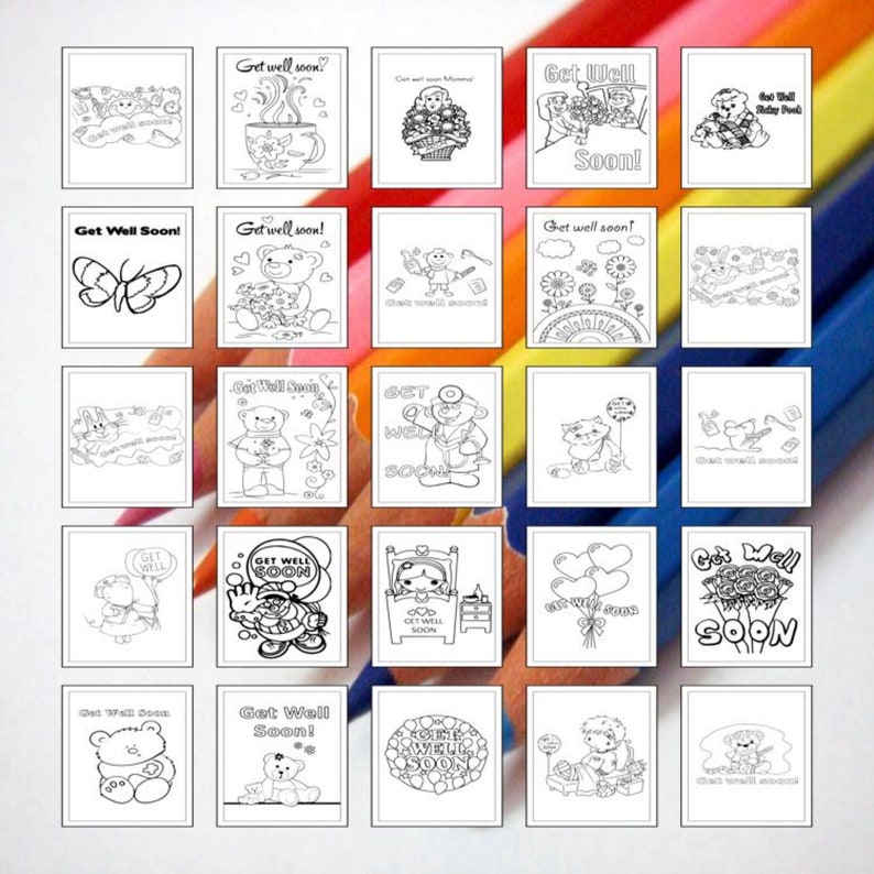 Printable Get Well Soon Coloring Pages for Kids & Adults | 35 Pages ...