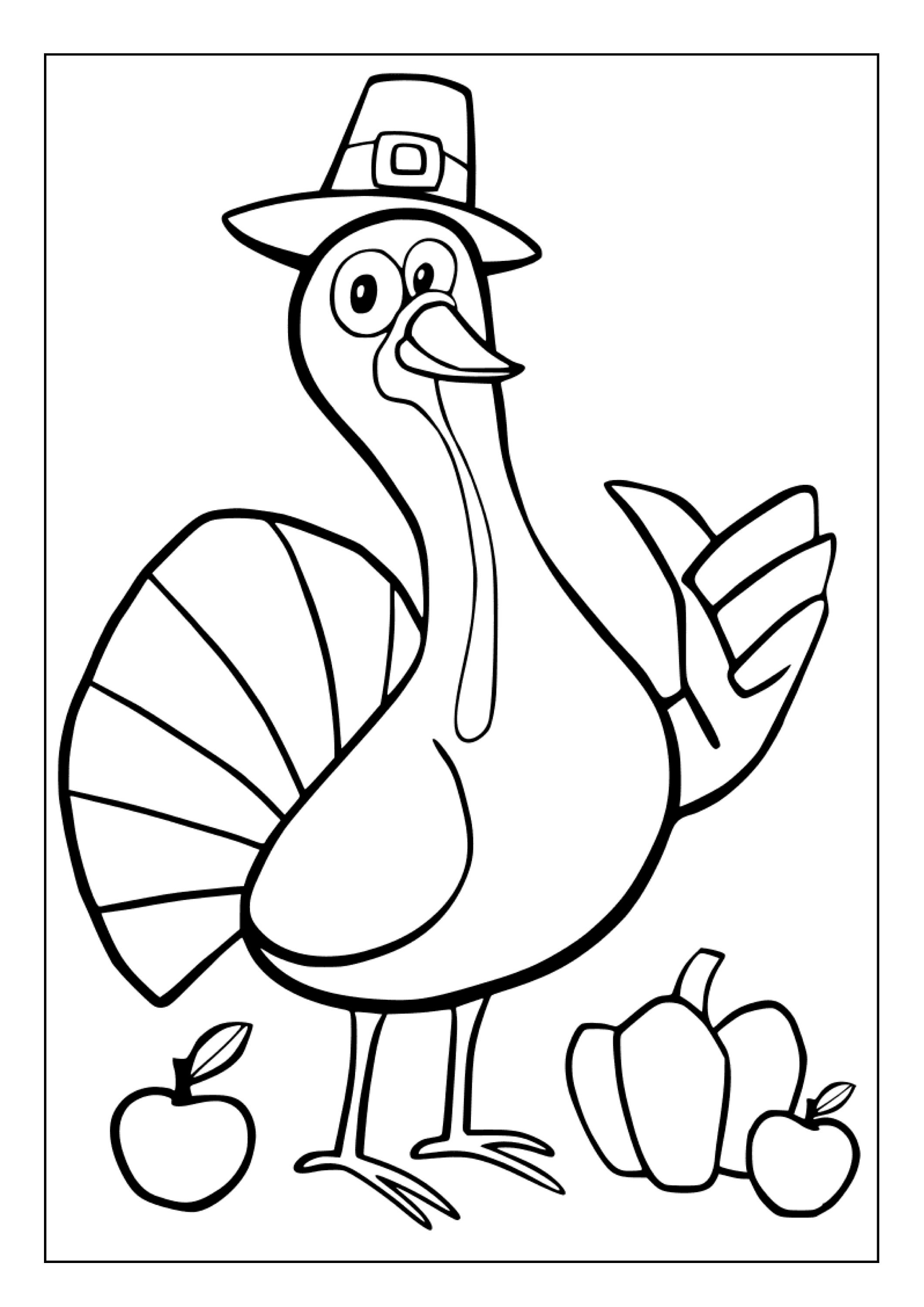 Printable Cute Turkey Coloring Pages for Kids and Adults 100 Pages