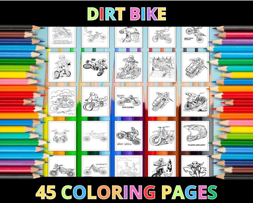 Ausmalbilder Dirt Bike zum Ausdrucken für Kinder \u0026 Erwachsene | 45 Seiten |  Sofortiger digitaler Download PDF | Motocross Motorrad Malvorlagen - Etsy  Schweiz, image size:1000x800