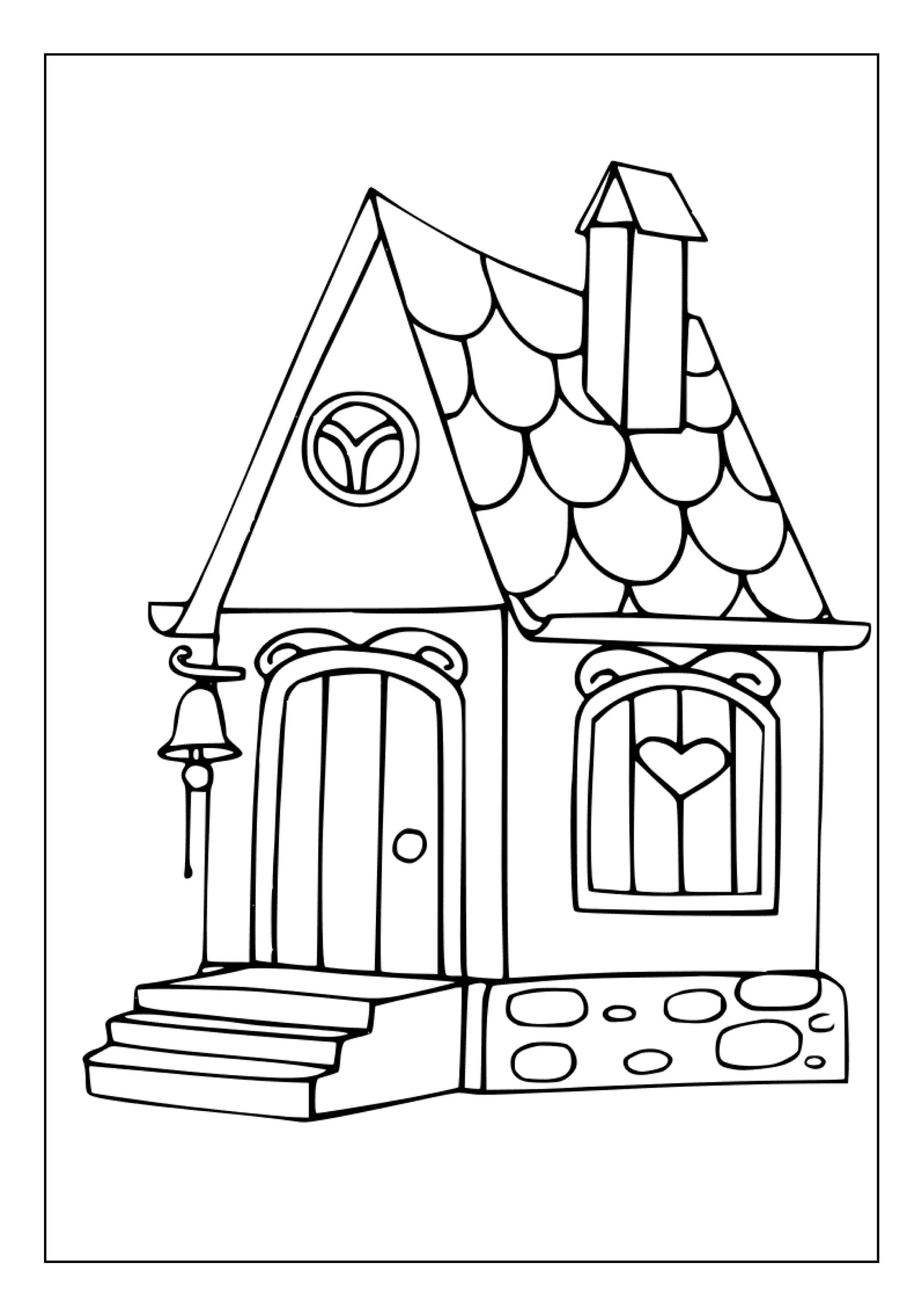 Printable House Coloring Pages for Kids and Adults 60 Pages Instant