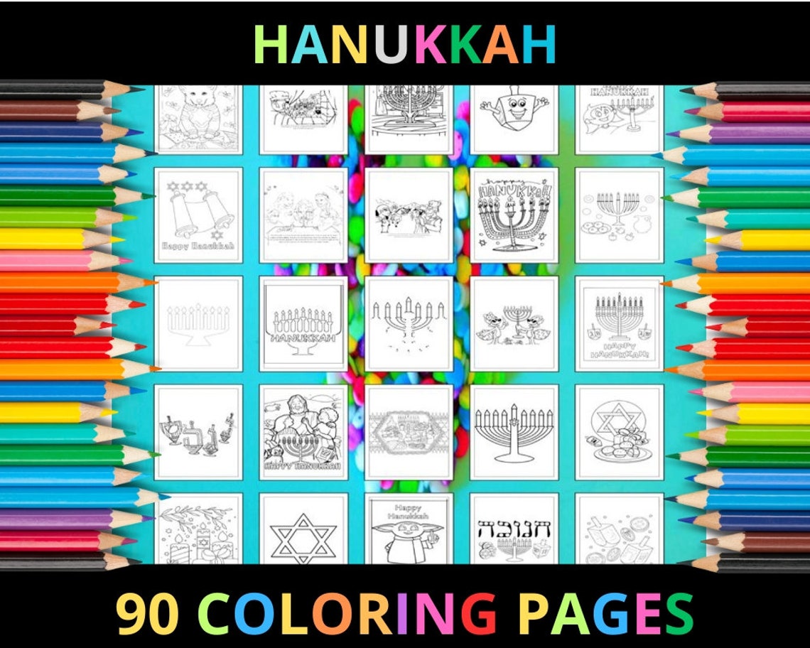 Printable Hanukkah Coloring Pages for Kids & Adults | 90 Pages ...